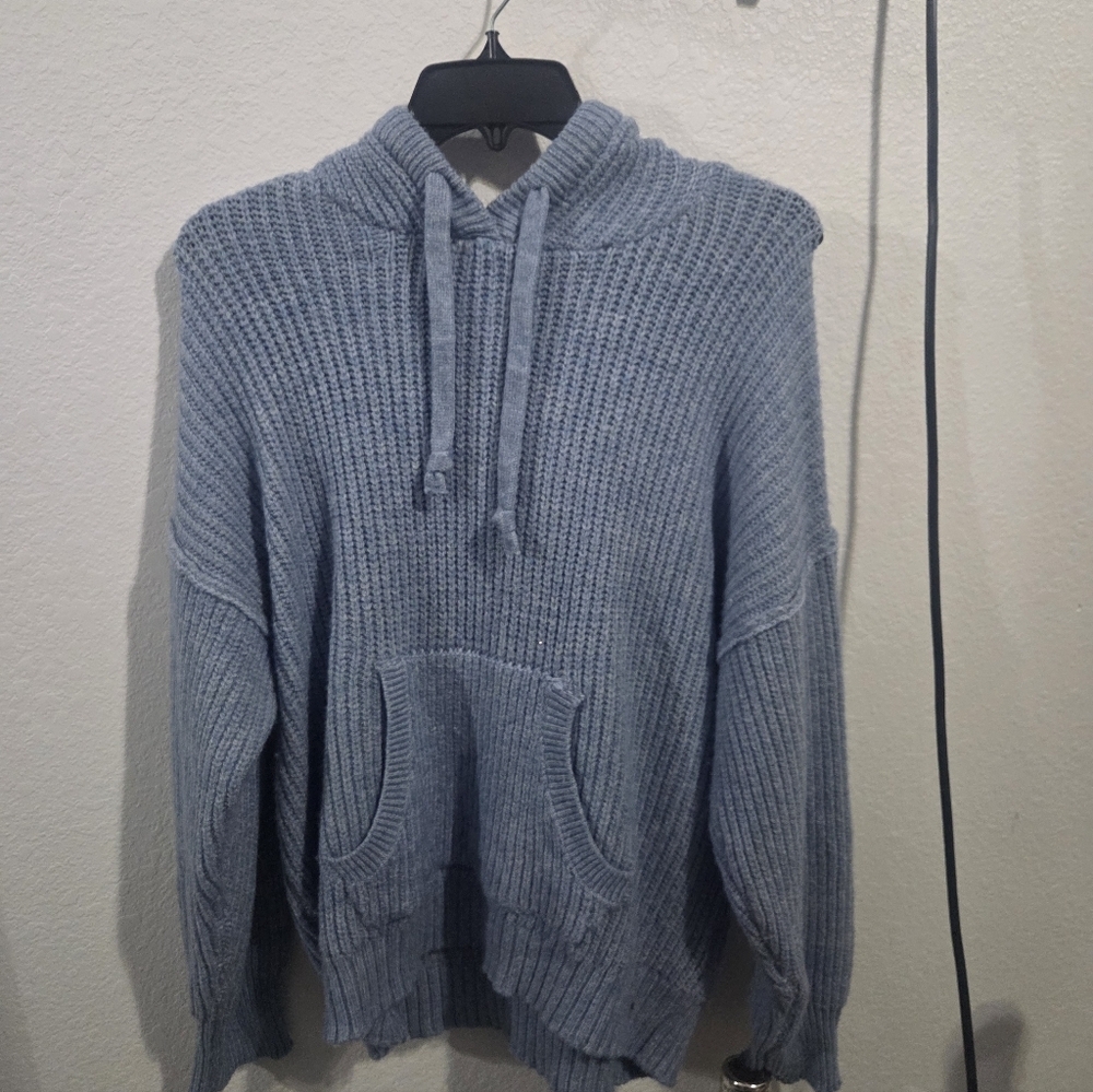 Cozy Casual Waffle Knit Hoodie Sweater Oversized Pullover for Fall & Winter SM - Picture 4 of 8